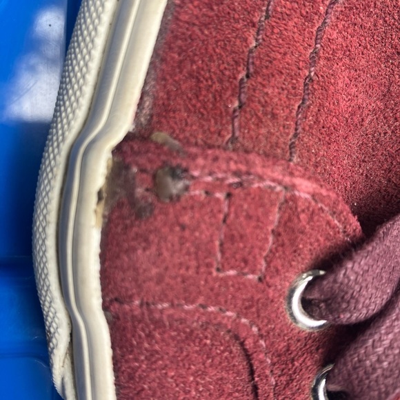 Women’s size 6 Vans leather mocassin fringe boot men’s size 4.5 burgundy - Picture 3 of 10